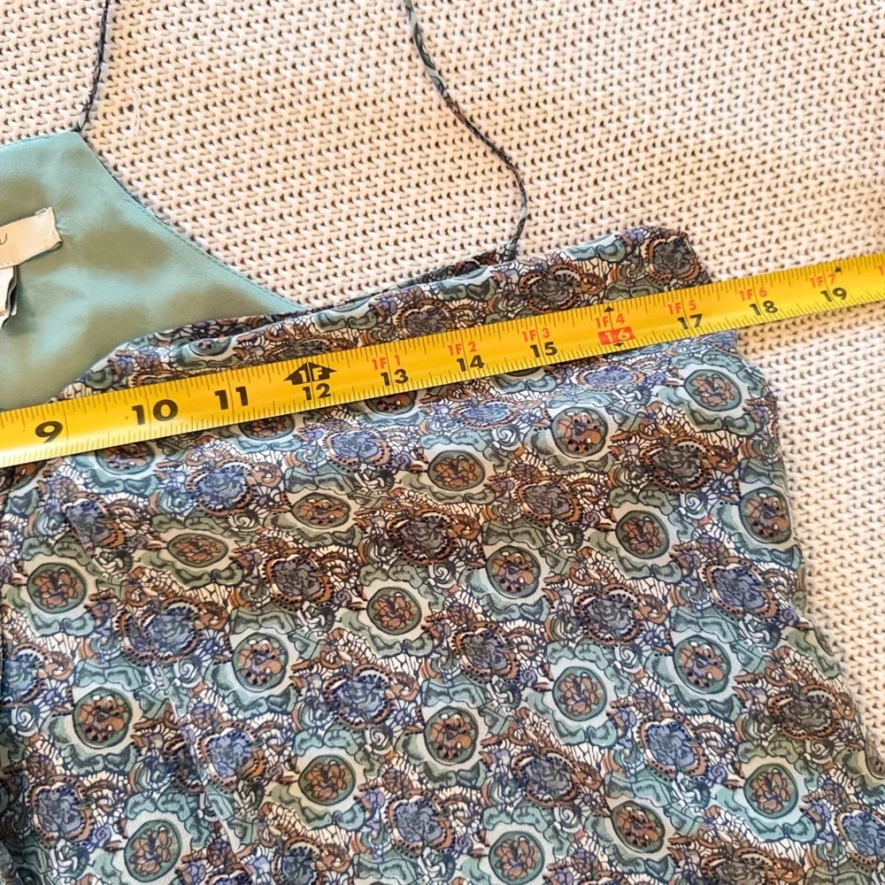 JOIE Nahlah 100% Silk Blue White Brown Boho Strappy Lined Tank Top - Picture 9 of 13